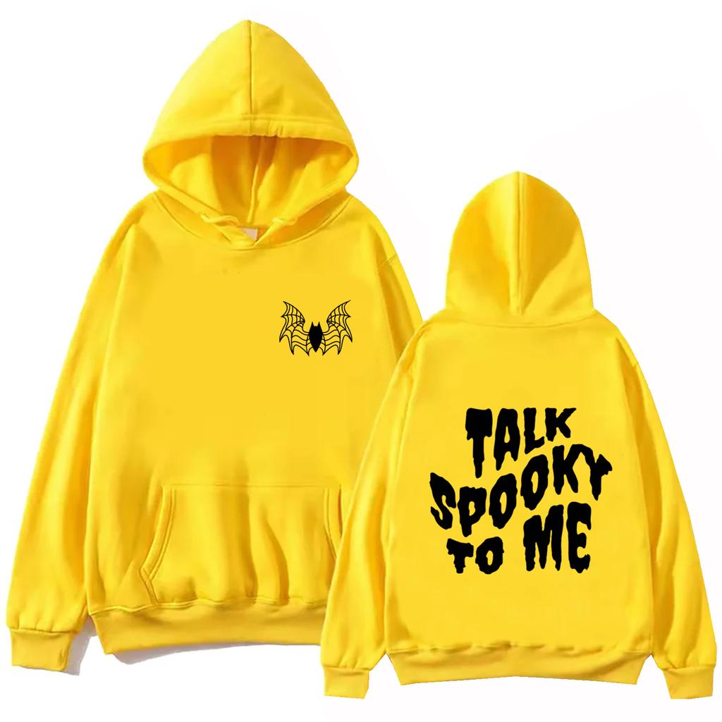 Talk Spooky To Me Halloween Spooky Hoodie Women and Man Printing Spring and Summer Halloween Party Casual Long Sleeve