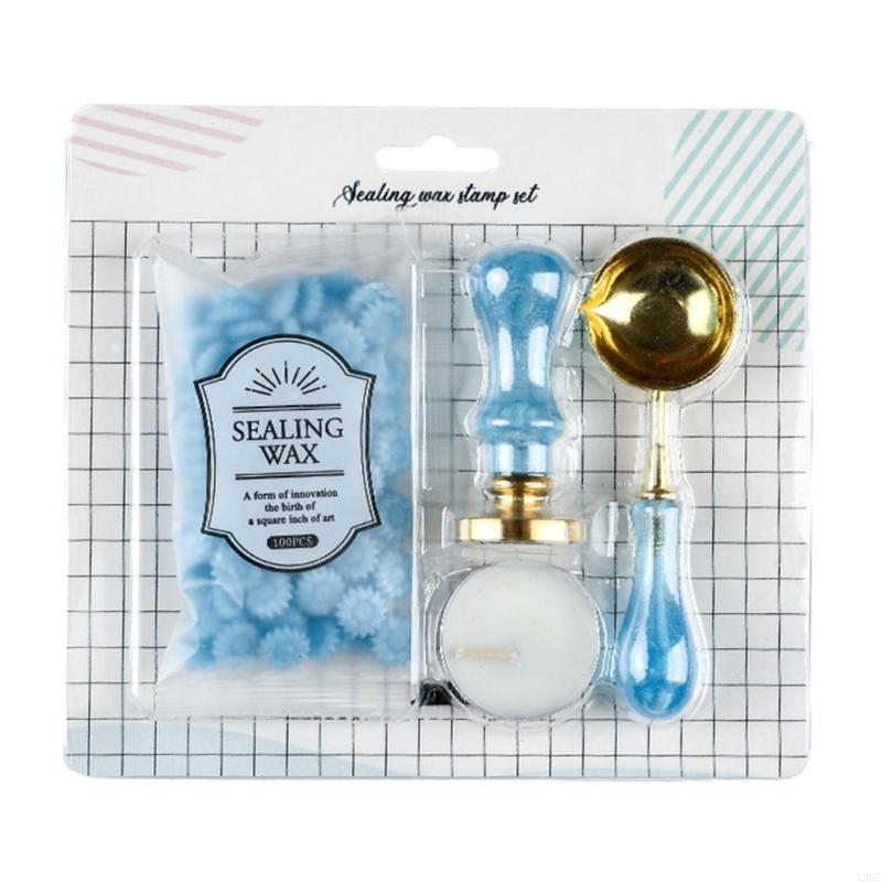Sealing Wax Beads Box Set With Spoon Handle For Seal Stamp Making Cards Envelopes Wedding Invitations Packages Gift Wrap X3UC