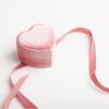 Cute Heart Shaped Jewelry Container Love Inspired Velvety Jewelry Box with Bowknot Rings Collection Case for Women