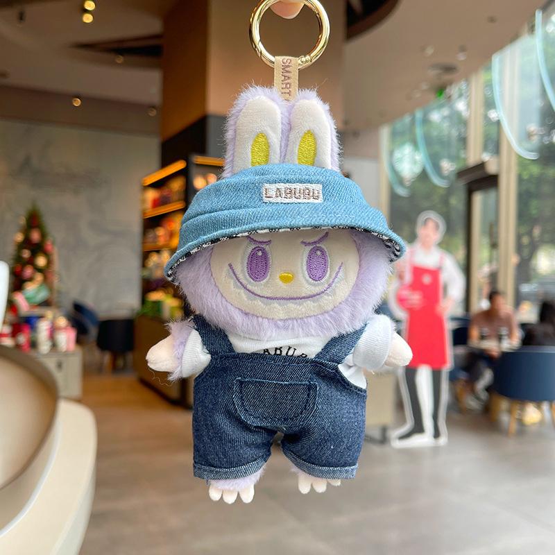 Høy Kvalitet Tegneserie Søt Labubu Figur Nøkkelring Morsomt Anheng Kawaii Ryggsekk Dekorasjonstilbehør Bursdagsgaver