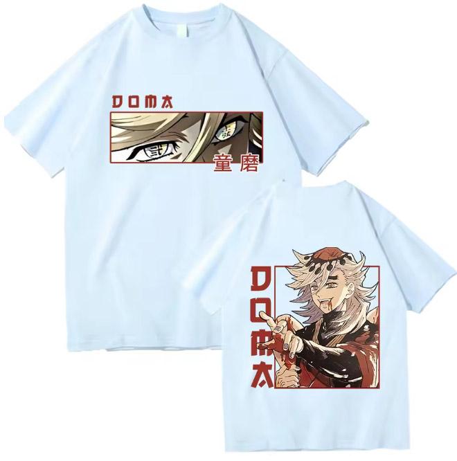 2025 Anime Demon Slayer Douma TShirts Unisex Women Summer High Quality Cotton T Shirt Casual ONeck Short Sleeve Shirts
