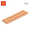 Non-Toxic 44Pcs/Lot 3034 2X8 Foundation Board Building Blocks Moc Basic Components Part Compatible With Bricks Children Toy Gift Box