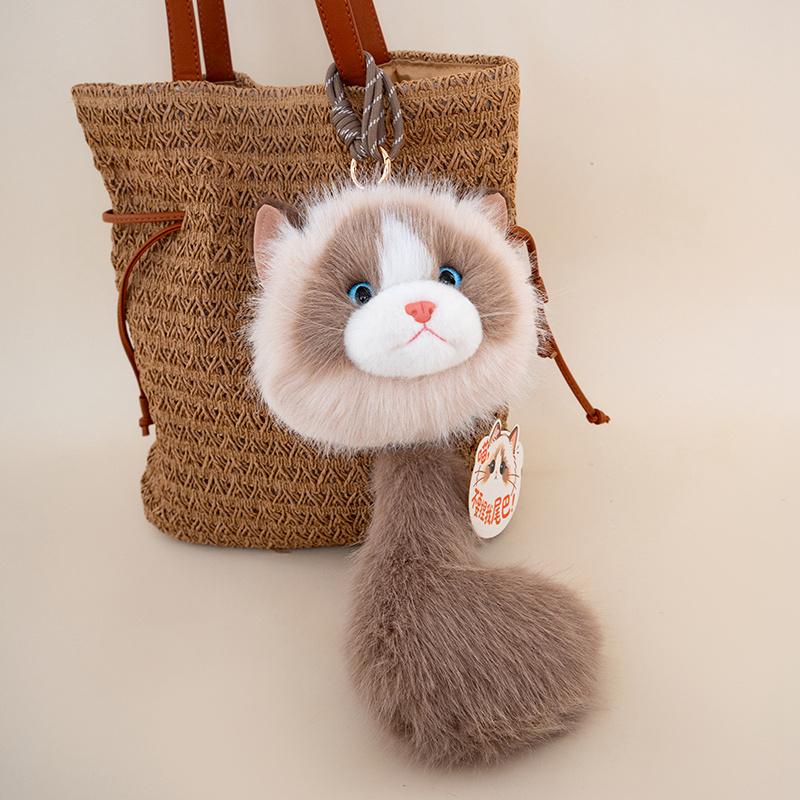 Cute Ragdoll Feline Plushie Pouch Black White Gray Brown Alongside Giant Peepers And Functional Zipper Room Cozy Snuggly