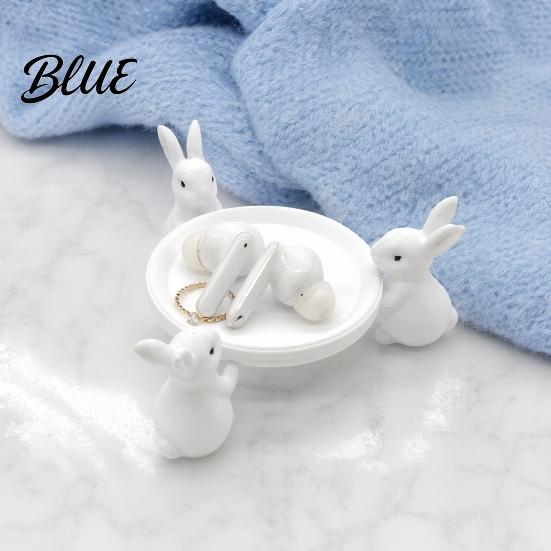 Minimalist White Rabbit Tray 3D Printed Cute Figurine, Multi-Functional Desktop Storage Holder for Headphones Jewelry Small Modern Desk Organization