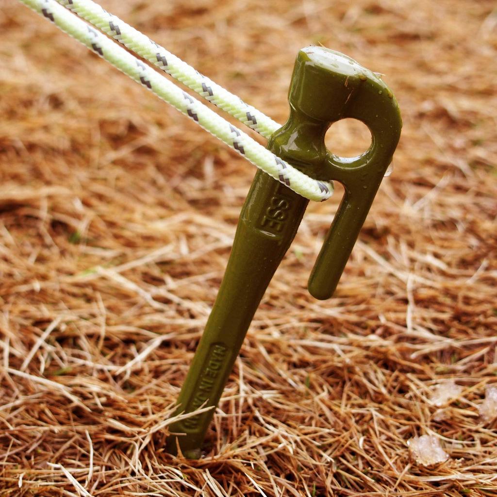 ELLISSE Forged Tent Pegs, ELLISSE Stakes, 18cm, Set of 8, Powder Coated, MADE IN JAPAN (Olive)