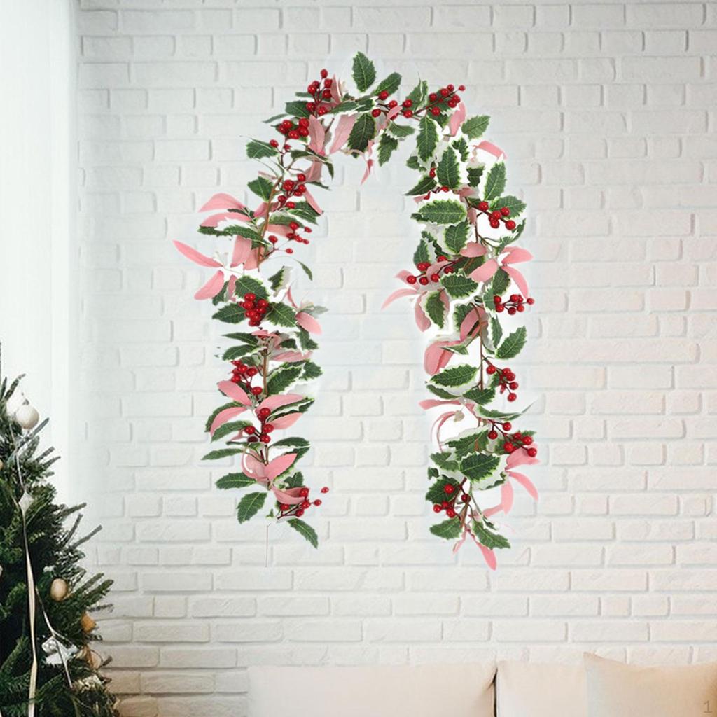 165cm Christmas Decoration Rattan Garland Artificial Plants Rustic Lifelike Wall
