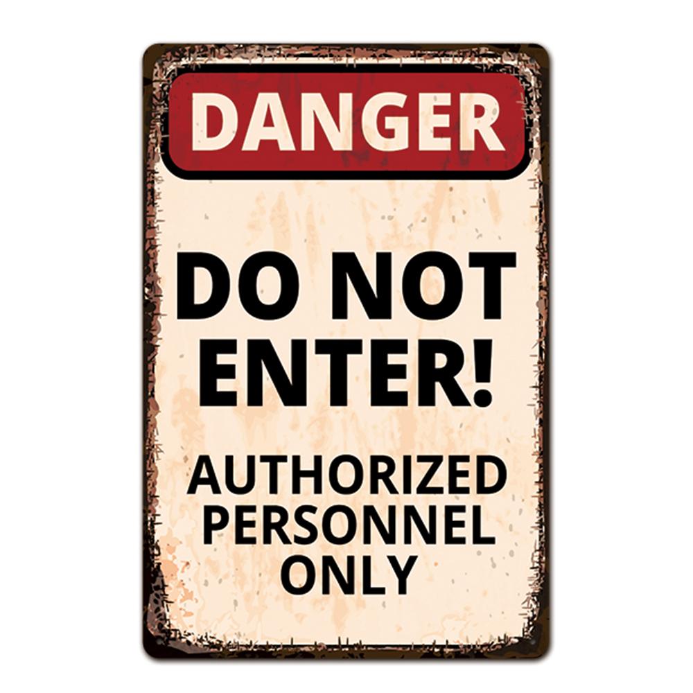 IBOOWU Danger DUST HAZARD Vintage Poster Retro Metal Tin Signs Wall Decor HIGH VOLTAGE Beware Warning Plaques