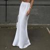 European & American Style Satin Long Skirt: Silky, High-Waist, Slim Fit, Summer Design for Elegant Wear.