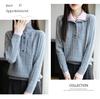 High-End Women's Retro Cable Knit Sweater: Two-Piece, Half-Open Collar, Korean Style, Autumn/Winter Slimming Knitwear