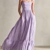 European Style Women Casual Striped Sleeveless Maxi Dress