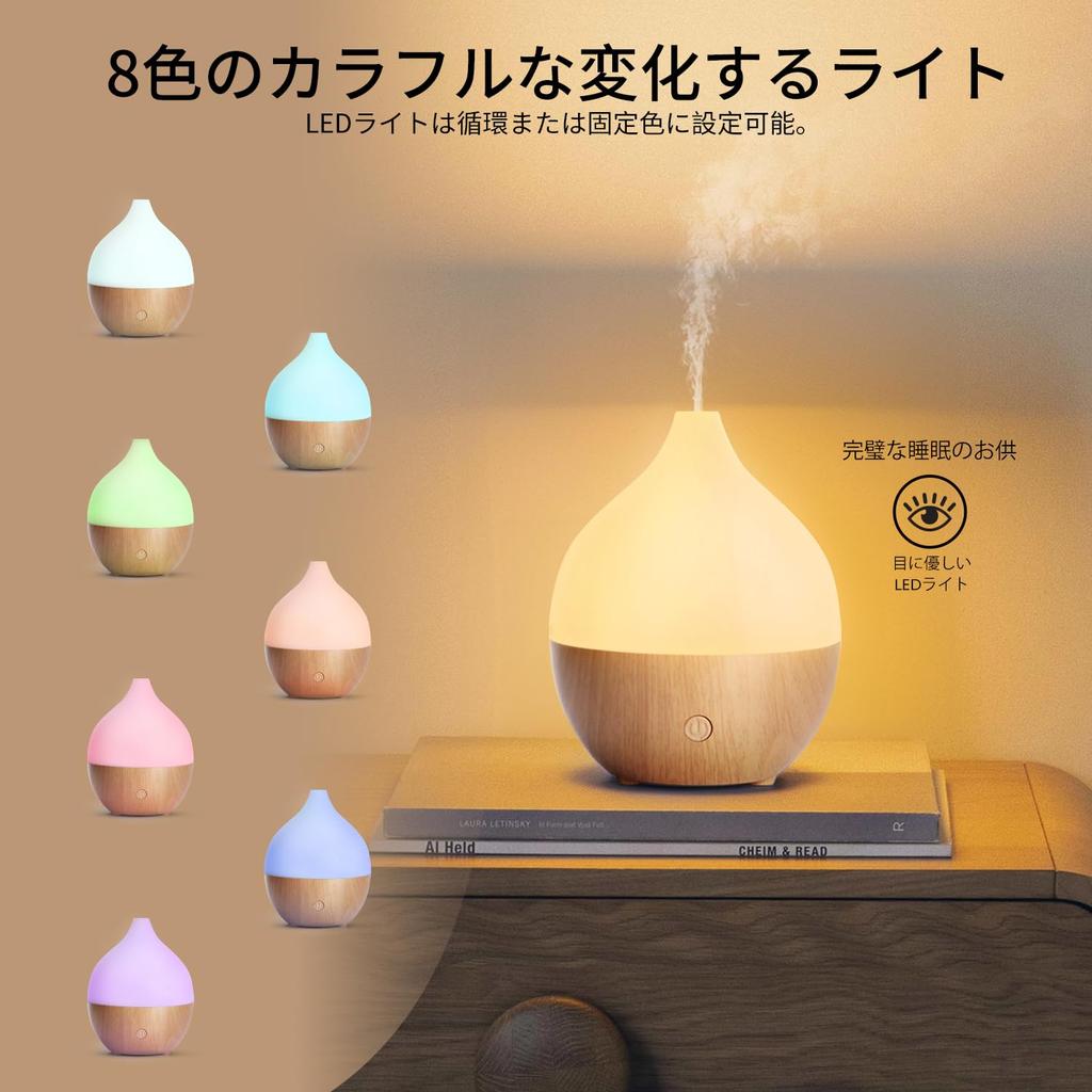 SALKING Tabletop Compact Ultrasonic Aroma 100ml Quiet Fits 6 Tatami LED Light Night Indirect Easy To Aroma Fine Auto Energy Dryness Ideal for Living