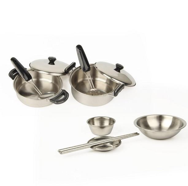 Stainless Steel Mini Kitchen Cutlery Toy Set for Children’s Pretend Play