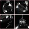 6 peças de bolas planas de natal, ideias de decoração, enfeites, decorações penduradas, preenchíveis para animais de estimação, enfeites transparentes de plástico