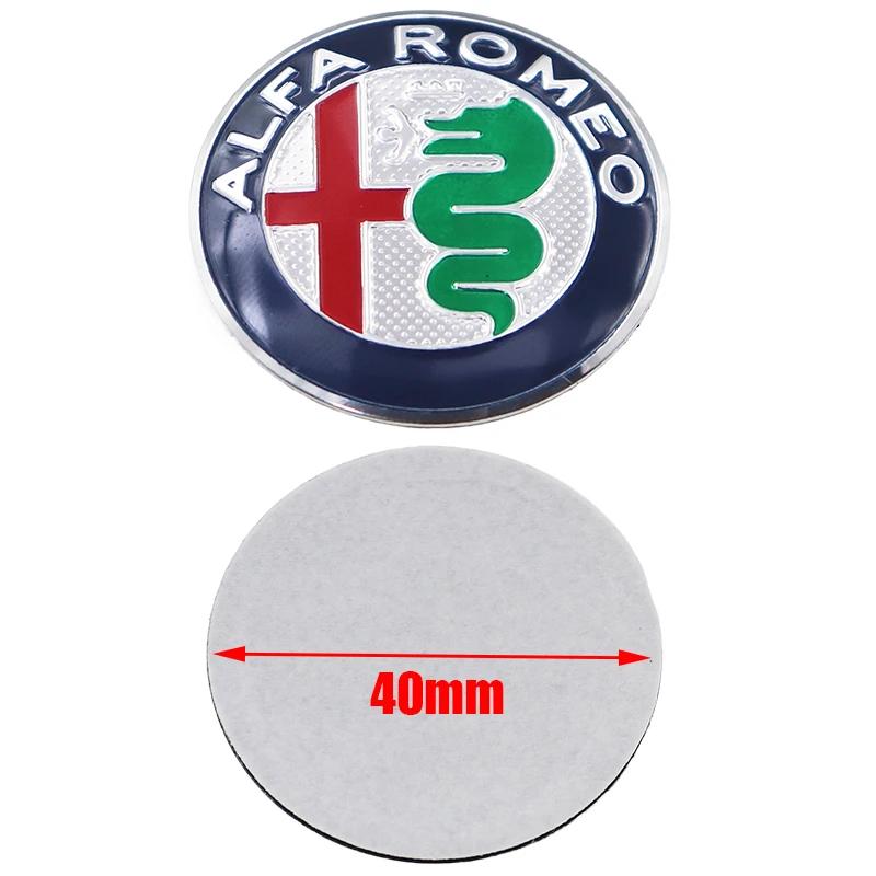 Car Stickers For Alfa Romeo 1pcs 3D Alfa Romeo 40mm Aluminum Steer Wheel Emblem Sticker Car Steering Wheel Sticker Car Interior