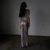 2024 Summer Women's Silver Mesh Bodycon Dress - Spaghetti Strap, Sexy, See-Through, Nightclub Fashion
