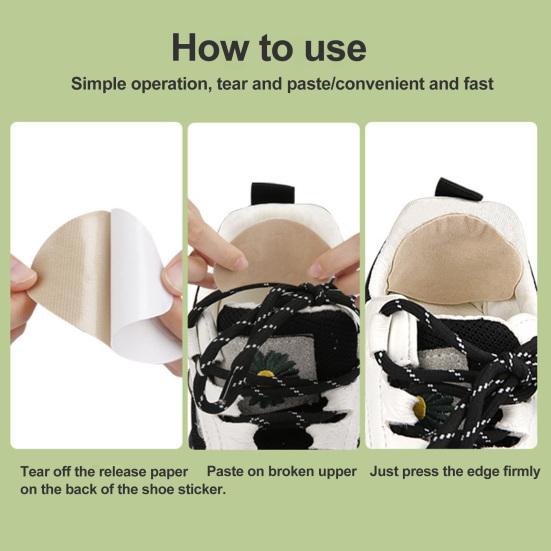 2 Pairs Shoe Heel Repair Patches Self-Adhesive Soft Inside Running Shoes Hole Repair High Heels Pain Relief Insert Cushions Pads Protectors Kit