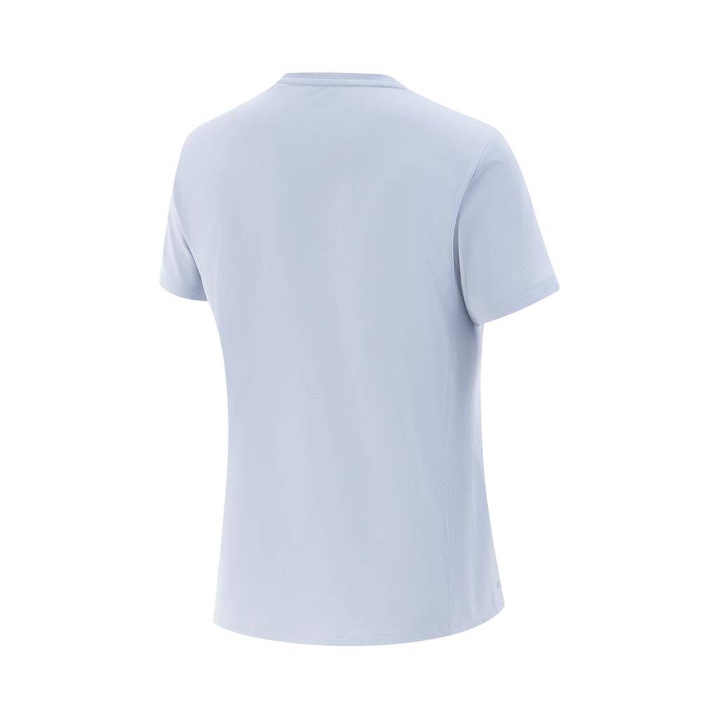 Li-Ning Comfortable Simple Moisture Wicking Round Neck Short Sleeve T-Shirt Women Tops Frost-Blue ATSV410-5