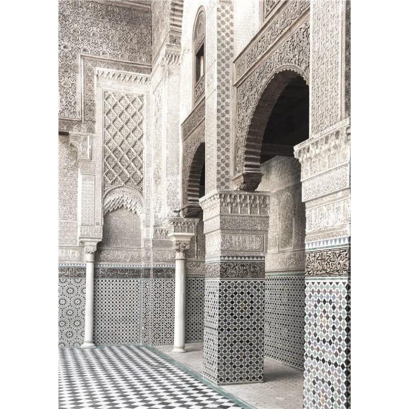 Modern Minimalist Islamic Architecture Wall Art Poster Canvas Print Door Flower Painting Home Decor Backdrop Pictures Design