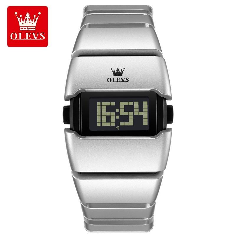 Fashionable Trendy Men's Stopwatch Luminous Digital Quartz Watches Personalized Distinctive Wine Barrel Shaped Intelligent Electronic Digital Watch