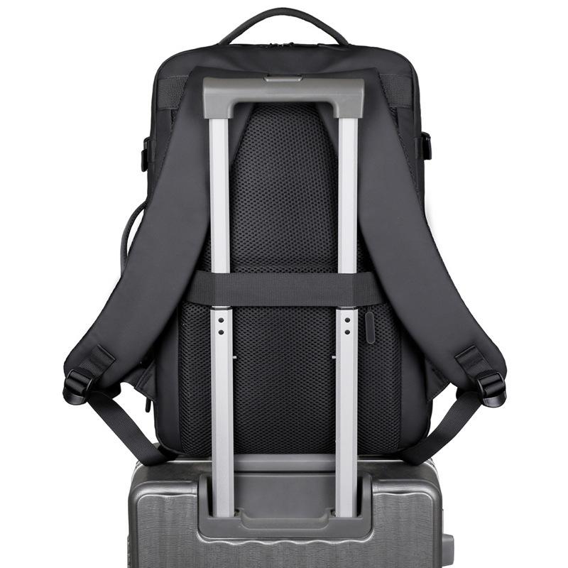 New large-capacity backpack business commuter outdoor travel bag solid color high-end multi-layer backpack computer bag