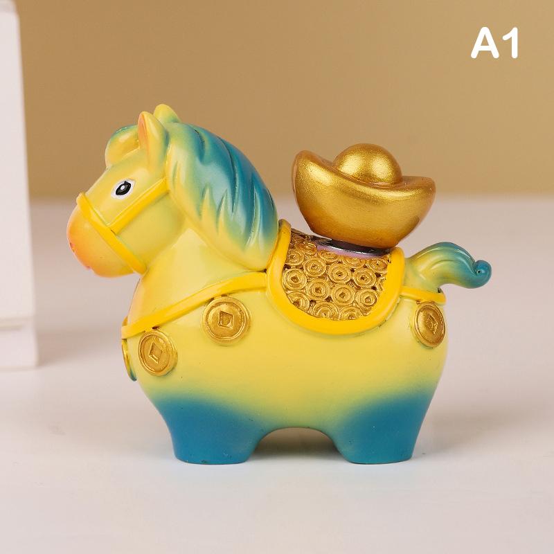 Zodiac Horse Ornaments Handcrafted Year Of The Horse Resin Cartoon Horse Statue Diy Craft