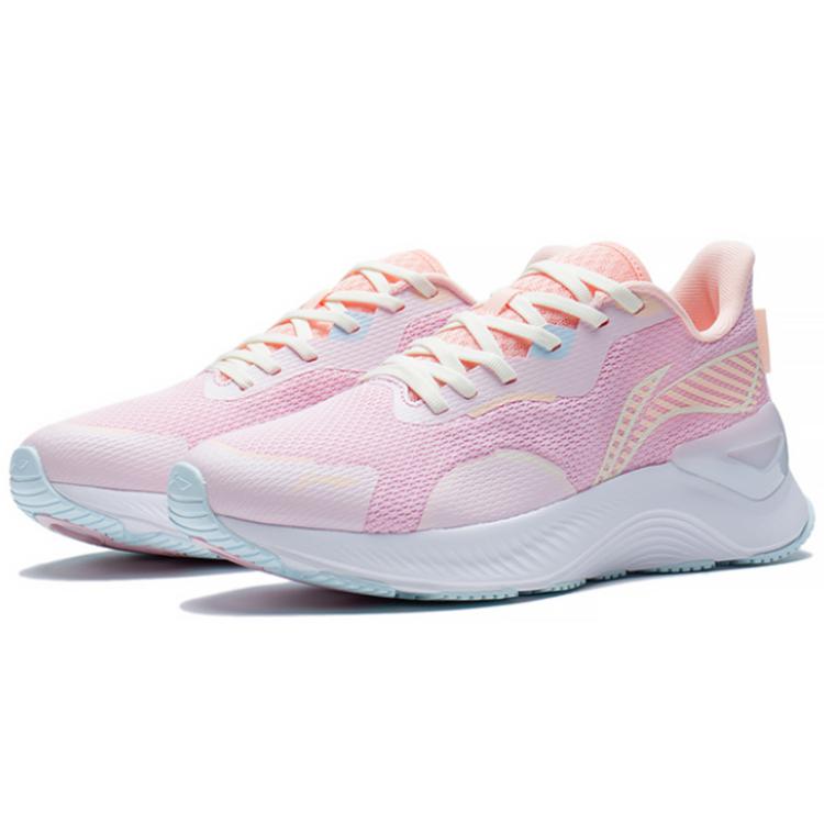 New LiNing YueYing 1.0 Breathable Low Top Running Shoes Women's Pink White ARHS028-3