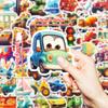 50 New Animation Vehicle Series Stickers Cartoon Truck Excavator Decorative Suitcase Children's Stickers