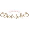 Pre-strung Bride To Be Banner - No DIY - Gold Glitter Bachelorette Bridal Party Banner In Script - Pre-strung Garland On 6 Ft Strand - Gold Bridal