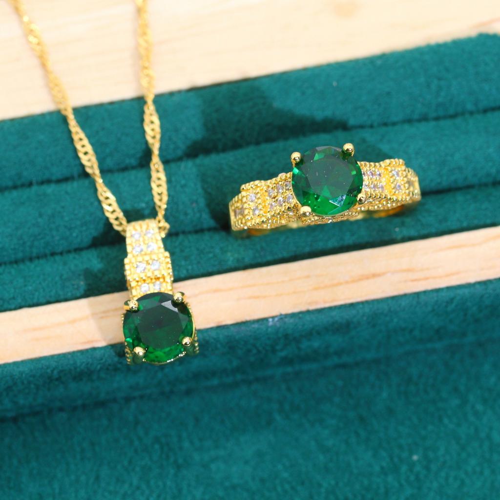 Europe and The United States Exquisite Popular Bride Zircon Necklace Necklace Earrings Wedding Dress