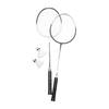 Badminton Set, 2 Rackets, 2 Shuttles, Storage Case, Lightweight, For Beginners, Practice Case Included, Black White