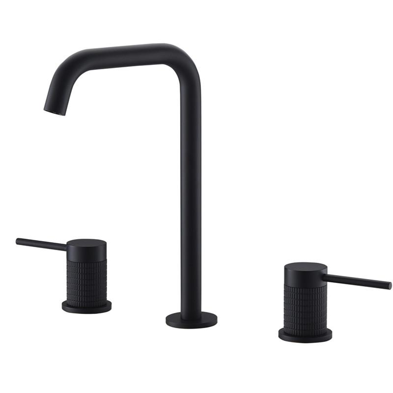 Basin Faucet Brass Rose Gold Bathroom Faucet Widespread Bathroom Sink Faucets 3 Hole Double Handle Hot And Cold Water Tap