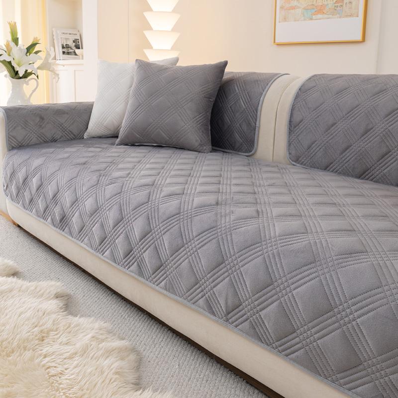 Geometry Pattern Thicken Sofa Cover Four Seasons Universal Soft Velvet Sofa Cushion Non-slip Couch Towel Mat for Living Room