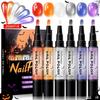 Halloween Water-Based Peelable Nail Polish High Saturation Solid Color No UV Light DIY Nail Art Kit Home Salon Essential