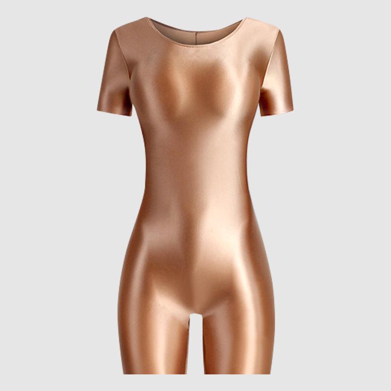 Glossy High-Elastic Bodysuit: Sleek Ballet & Yoga Dancewear