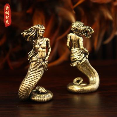 Ancient Greek Snake Woman Medusa Brass Ornament Crafts Home Office Tabletop Decoration Game Model
