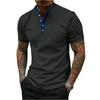 Men's High Stretch Ribbed Knit Stand Collar Shirt: Workout, Casual & Stylish