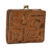 Peanuts Snoopy Bifold Genuine Joe Cool Clasp Bifold Wallet for Men and 73008 Wallet, Leather, Monogram, Closure, Women, (Beige)