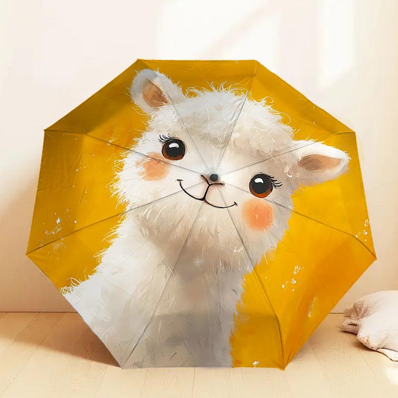 Adorable Alpaca Print Umbrella: Perfect for Outdoor Adventures, Auto Open/Close, Lightweight & Durable, Ideal Travel Accessory and Gift 117
