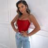 Sleeveless Off Shoulder Velvet Fashion Sexy Corset Crop Tops Vest Female Underwear Backless Bustier Top Solid