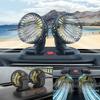 USB Car Fan,Dashboard Small Fan 2 Speed Strong Airflows,Car Trucks Cooling Fans Adjustable Double Head Low Noise