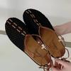 Fashion Roman Style Woven Mesh Brand Flat Sandals Women Fashion Hollow Cross Tied Design Casual Shoes Summer Outdoor Non-slip Beach Shoe