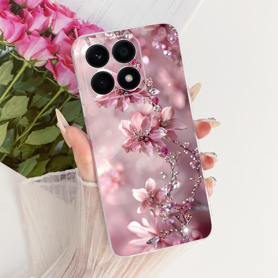 For Honor X8a 4G Case Transparent Cute Cat Fashion Butterfly Funny Painted Casing CRT-LX1 CRT-LX2 CRT-LX3