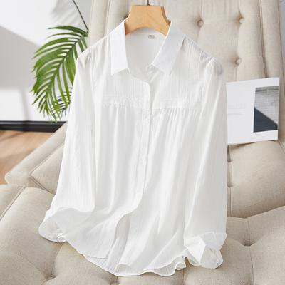 Lace Lace White Shirt Women's Long-sleeved Spring Clothes New Style Shirt Commuting Temperament Top