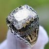 New Inlaid White Emerald Men's Luxury Ring Personality Retro Domineering Zircon Ring To Attend The Banquet Party Jewelry