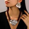 Vintage Flower Beaded Pendant Multilayer Fashion Jewelry Sets  Jewelry Gifts