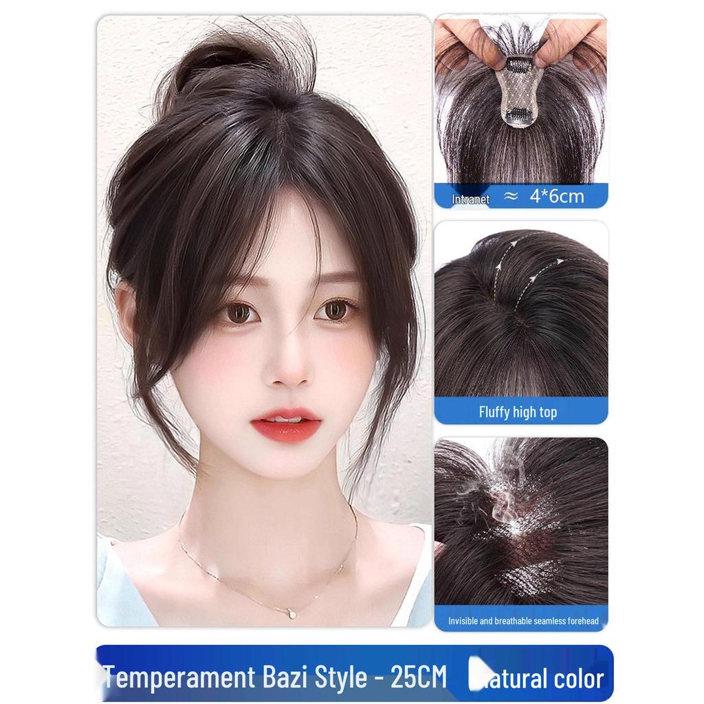 Sky Wig Female Clip-in Topper: Real Hair Volume Enhancer for Concealing White Hair, Seamless Invisible Replacement.