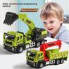 Crane Cement Pump Truck Excavator Vehicle Model Set With Alloy Front For Kids Construction Play Toys