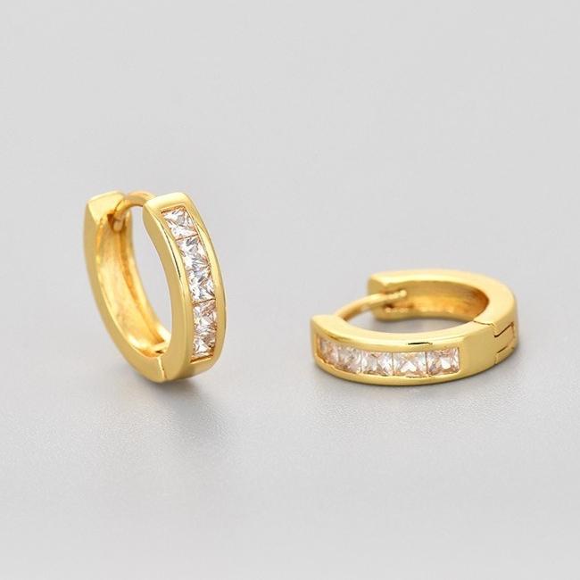 925 Silver Hoop Earrings for Women Simple Heart Zircon Circle Drop Punk Jewelry Party Gifts