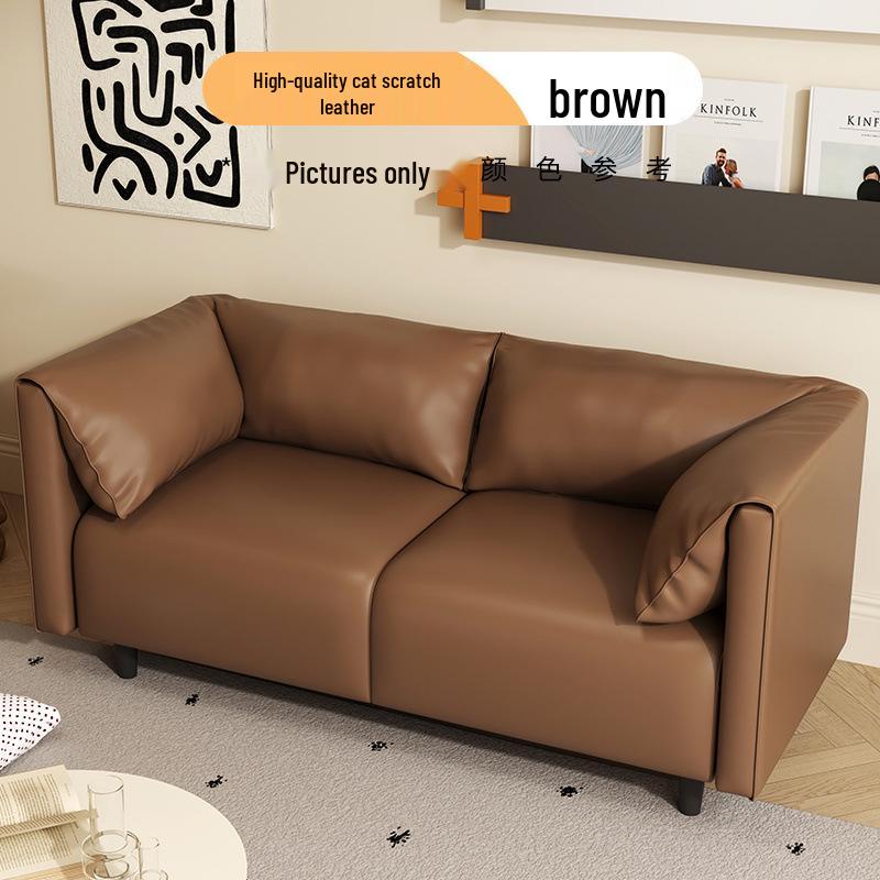 Modern Light Luxury Small Apartment Sofa - Cat Scratch Leather Fabric for Bedroom, Lounge, or Clothing Store