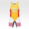 Ringer-Singlet Kompressions-Bodysuit Vollprint Schnelltrocknend Atmungsaktiv Herren Damen Training Wettkampf